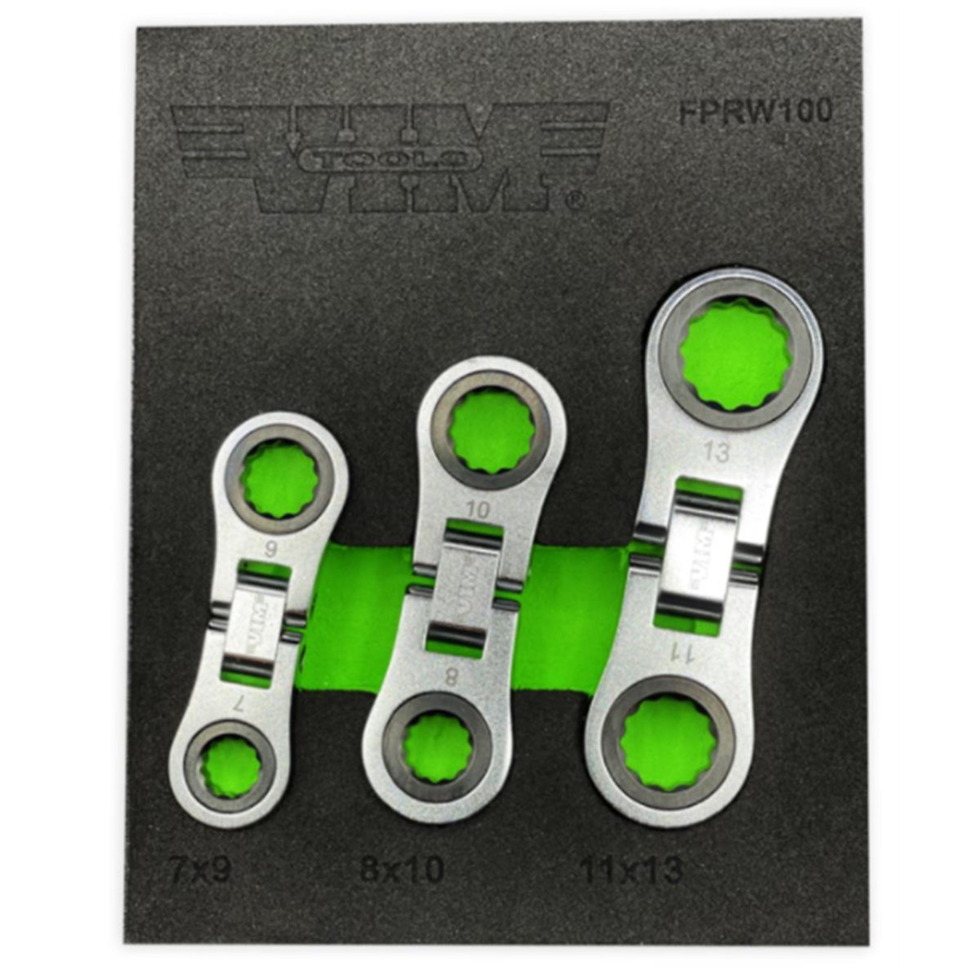 VIM Tools Nano Flex Ratcheting Wrench Set — Double Joint Design, 72-Tooth, Limited Lifetime Warranty, Model# VIMFPRW100